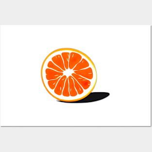 Orange illustration woth shadow Posters and Art